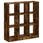 vidaXL Knižnica dymový dub 102x32x108 cm kompozitné drevo – Obrázok 6