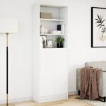 vidaXL Vysoká skrinka s LED biela 69x32,5x200 cm kompozitné drevo – Obrázok 4