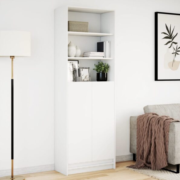 vidaXL Vysoká skrinka s LED biela 69x32,5x200 cm kompozitné drevo – Obrázok 4