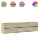 vidaXL TV nástenná skrinka s LED svetlami dub sonoma 180x31x45 cm – Obrázok 2
