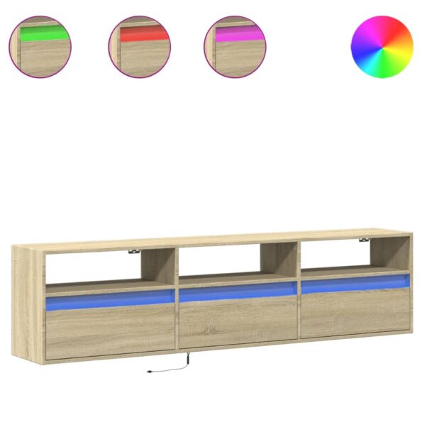 VXL8721158342874_a_en_hd_1.jpg vidaXL TV nástenná skrinka s LED svetlami dub sonoma 180x31x45 cm – Obrázok 2