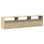 vidaXL TV nástenná skrinka s LED svetlami dub sonoma 180x31x45 cm – Obrázok 3