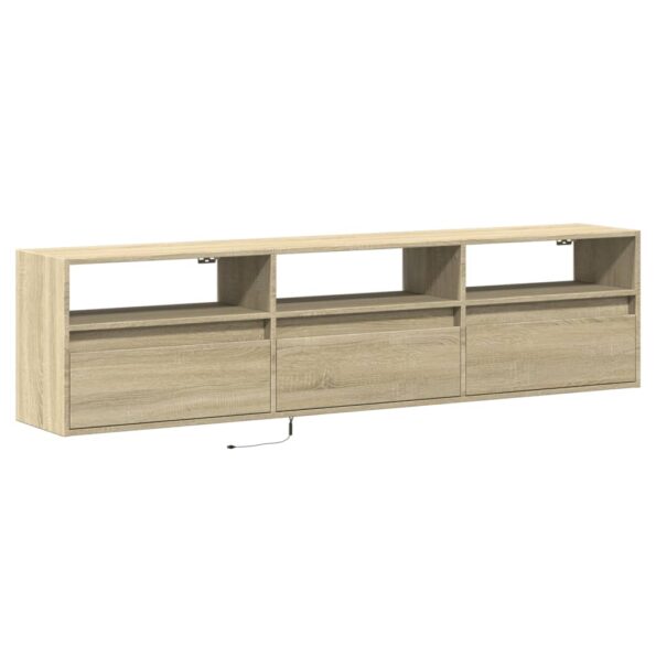 VXL8721158342874_g_en_hd_1.jpg vidaXL TV nástenná skrinka s LED svetlami dub sonoma 180x31x45 cm – Obrázok 3