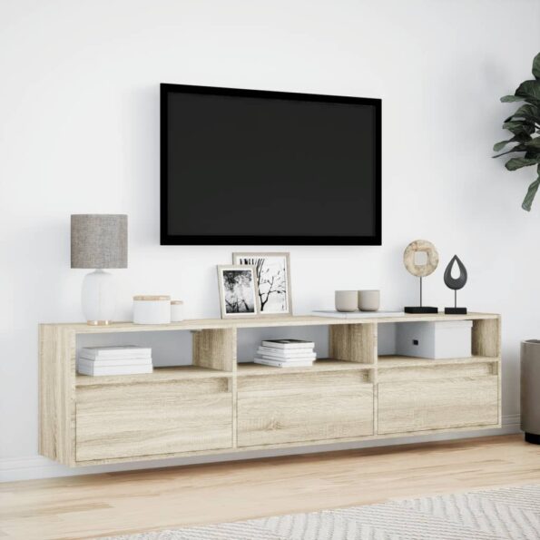 VXL8721158342874_g_en_hd_2.jpg vidaXL TV nástenná skrinka s LED svetlami dub sonoma 180x31x45 cm – Obrázok 4