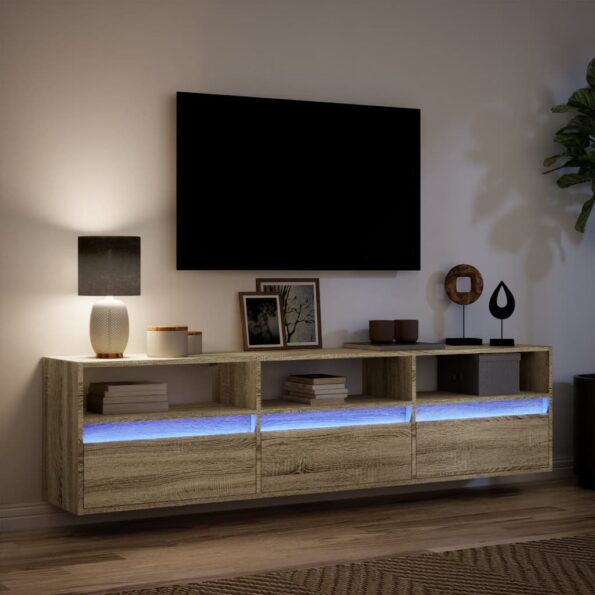 VXL8721158342874_g_en_hd_3.jpg vidaXL TV nástenná skrinka s LED svetlami dub sonoma 180x31x45 cm – Obrázok 5