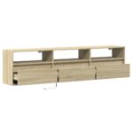 vidaXL TV nástenná skrinka s LED svetlami dub sonoma 180x31x45 cm – Obrázok 9