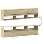 vidaXL TV nástenná skrinka s LED svetlami dub sonoma 180x31x45 cm – Obrázok 10