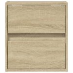 vidaXL Nástenná nočná skrinka s LED osvetlením dub sonoma – Obrázok 6