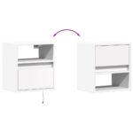 vidaXL Nástenné nočné skrinky s LED osvetlením 2 ks biele – Obrázok 10