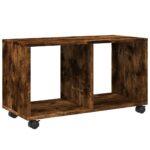 vidaXL Skrinka na kolieskach, tmavý dub 72x33x42,5cm, kompozitné drevo – Obrázok 2
