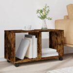 vidaXL Skrinka na kolieskach, tmavý dub 72x33x42,5cm, kompozitné drevo – Obrázok 3