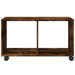 vidaXL Skrinka na kolieskach, tmavý dub 72x33x42,5cm, kompozitné drevo – Obrázok 5