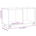 vidaXL Skrinka na kolieskach, tmavý dub 72x33x42,5cm, kompozitné drevo – Obrázok 10