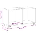 vidaXL Skrinka na kolieskach, hnedý dub 72x33x42,5cm, kompozitné drevo – Obrázok 10