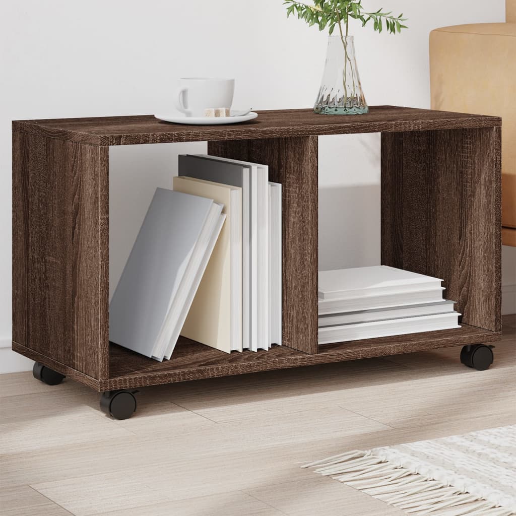 VXL8721158360083_m_en_hd_1.jpg vidaXL Skrinka na kolieskach, hnedý dub 72x33x42,5cm, kompozitné drevo – Obrázok 1