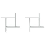 vidaXL Nástenné police 2 ks biela 50x12x50 cm kompozitné drevo – Obrázok 4