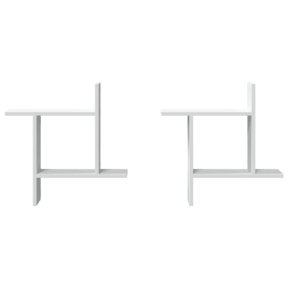 vidaXL Nástenné police 2 ks biela 50x12x50 cm kompozitné drevo – Obrázok 4