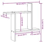 vidaXL Nástenné police 2 ks hnedý dub 50x12x50 cm spracované drevo – Obrázok 11