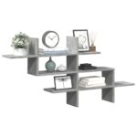 vidaXL Nástenná polica betónová sivá 124,5x18x60,5 cm kompozitné drevo