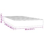 vidaXL Matrac s taštičkovými pružinami stredná tvrdosť čierny 80x210x20 cm zamat – Obrázok 7