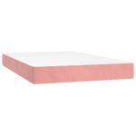 vidaXL Matrac s taštičkovými pružinami stredná tvrdosť ružový 120x210x20 cm zamat – Obrázok 2