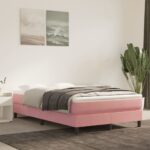 vidaXL Matrac s taštičkovými pružinami stredná tvrdosť ružový 120x210x20 cm zamat