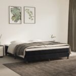 vidaXL Matrac s taštičkovými pružinami stredná tvrdosť čierny 160x220x20 cm zamat