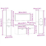 vidaXL 4-dielna sada kúpeľňového nábytku biela kompozitné drevo – Obrázok 12