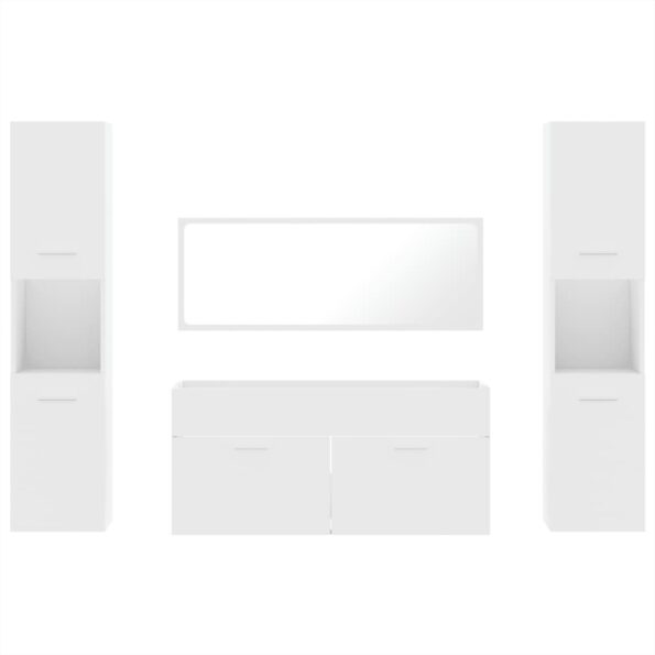 vidaXL 4-dielna sada kúpeľňového nábytku biela kompozitné drevo – Obrázok 5