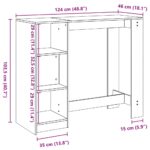 vidaXL Barový stôl s policami biely 124x46x103,5 cm kompozitné drevo – Obrázok 9