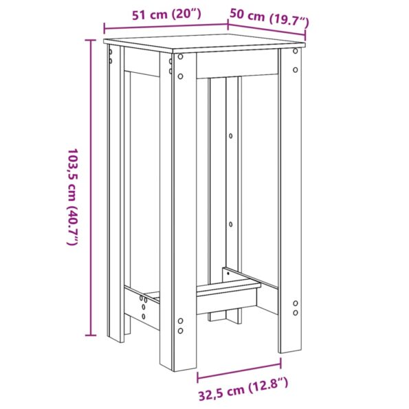 vidaXL Barový stôl čierny 51x50x103,5 cm kompozitné drevo – Obrázok 9