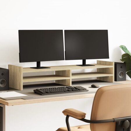 vidaXL Stojan na monitor dub sonoma 100x27x20 cm kompozitné drevo