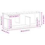 vidaXL Nástenná skrinka 80x20x30 cm hnedý dub kompozitné drevo – Obrázok 9