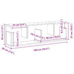 vidaXL Nástenná skrinka 100x20x30 cm dymový dub kompozitné drevo – Obrázok 9