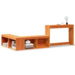 vidaXL Nočný stolík s písacím stolom, hnedý 222x107x75 cm, borovica – Obrázok 2