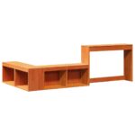 vidaXL Nočný stolík s písacím stolom, hnedý 222x107x75 cm, borovica – Obrázok 3