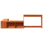 vidaXL Nočný stolík s písacím stolom, hnedý 222x107x75 cm, borovica – Obrázok 4