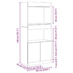 vidaXL Vysoká skrinka hnedý dub 63x33x140 cm kompozitné drevo – Obrázok 12