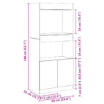 vidaXL Vysoká skrinka staré drevo 63x33x140 cm kompozitné drevo – Obrázok 12