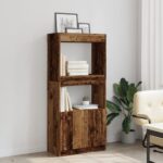 vidaXL Vysoká skrinka staré drevo 63x33x140 cm kompozitné drevo – Obrázok 4