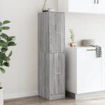 vidaXL Skrinka na lieky sivý dub sonoma 30x41x144,5 kompozitné drevo – Obrázok 4