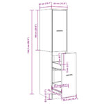 vidaXL Skrinka na lieky sivý dub sonoma 30x41x144,5 kompozitné drevo – Obrázok 10