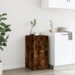 vidaXL Skrinka na lieky dymový dub 40x41x77,5 cm kompozitné drevo – Obrázok 4