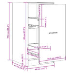 vidaXL Skrinka na lieky dymový dub 40x41x77,5 cm kompozitné drevo – Obrázok 10