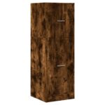 vidaXL Skrinka na lieky dymový dub 40x41x118 cm kompozitné drevo – Obrázok 3