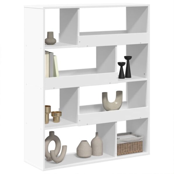 vidaXL Knižnica biela 100x33x125,5 cm kompozitné drevo – Obrázok 3