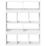 vidaXL Knižnica biela 100x33x125,5 cm kompozitné drevo – Obrázok 4