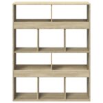 vidaXL Knižnica dub sonoma 100x33x125,5 cm kompozitné drevo – Obrázok 4