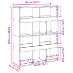 vidaXL Knižnica dub sonoma 100x33x125,5 cm kompozitné drevo – Obrázok 9