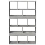 vidaXL Knižnica betónová sivá 100x33x156,5 cm kompozitné drevo – Obrázok 4